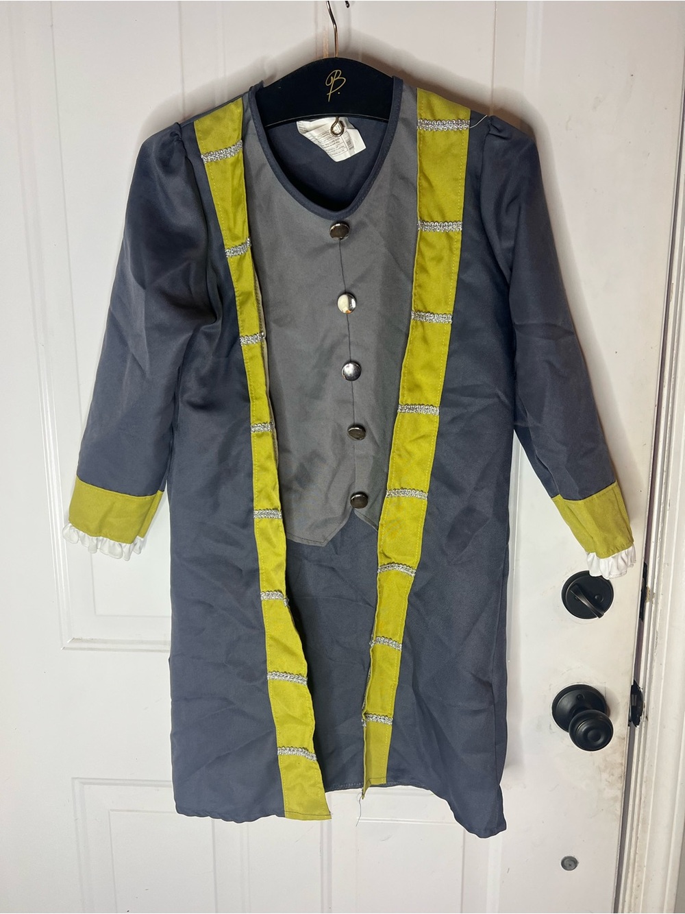Costume grey overcoat built in vest fancy size Medium Colonial Benjamin Franklin